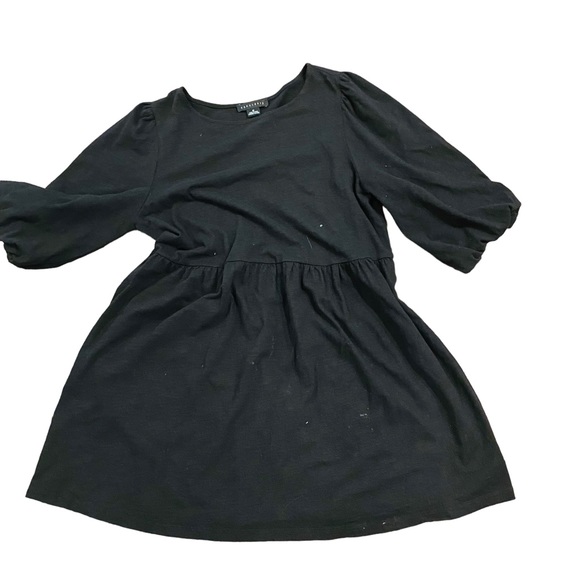 ⭐️ Sanctuary Women's Cotton Blend Knit Babydoll Minidress Black Size Medium - Picture 3 of 7